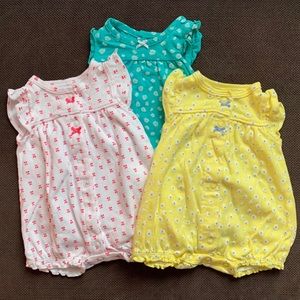3 girls new born rompers.